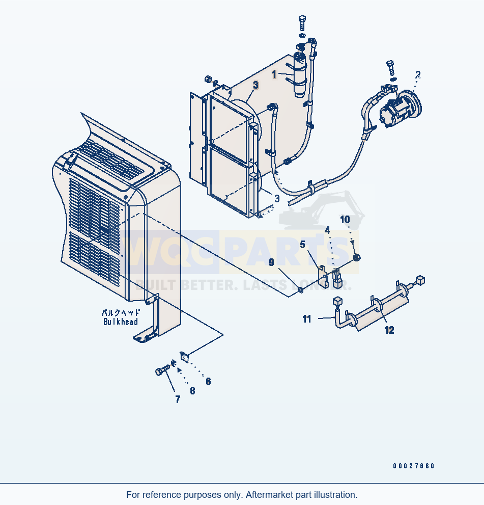 Komatsu WA470-5 Auto Air Conditioner parts diagram