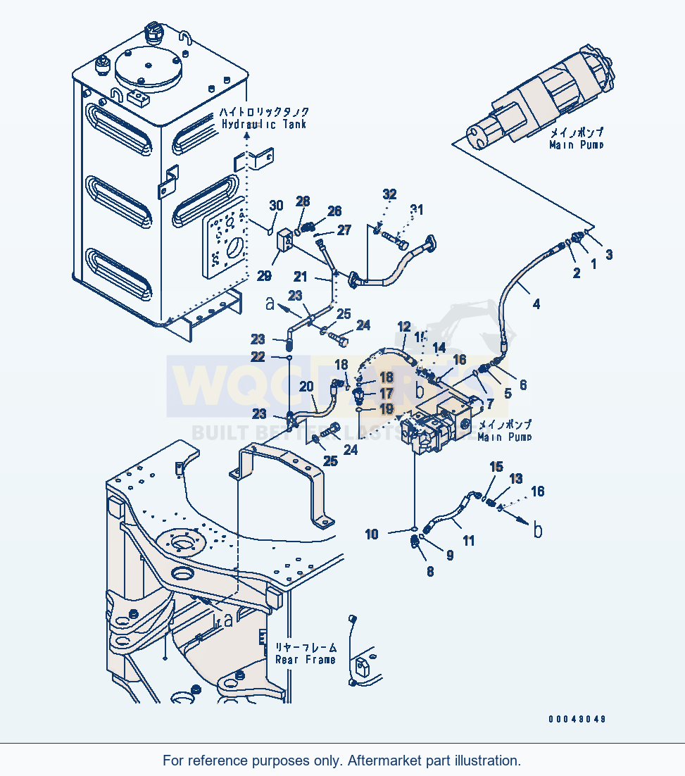 Komatsu WA470-5 Brake Control (Brake Cooling Piping) parts diagram