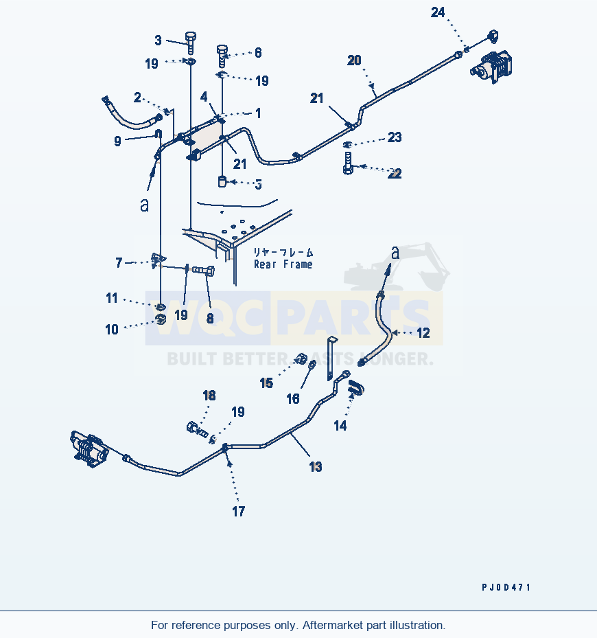 Komatsu WA470-5 Brake Control (Brake Piping) parts diagram