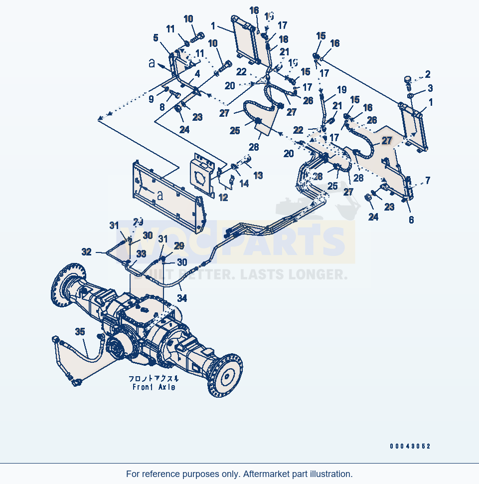 Komatsu WA470-5 Brake Control (Oil Cooler) (For Brake Cooling) parts diagram