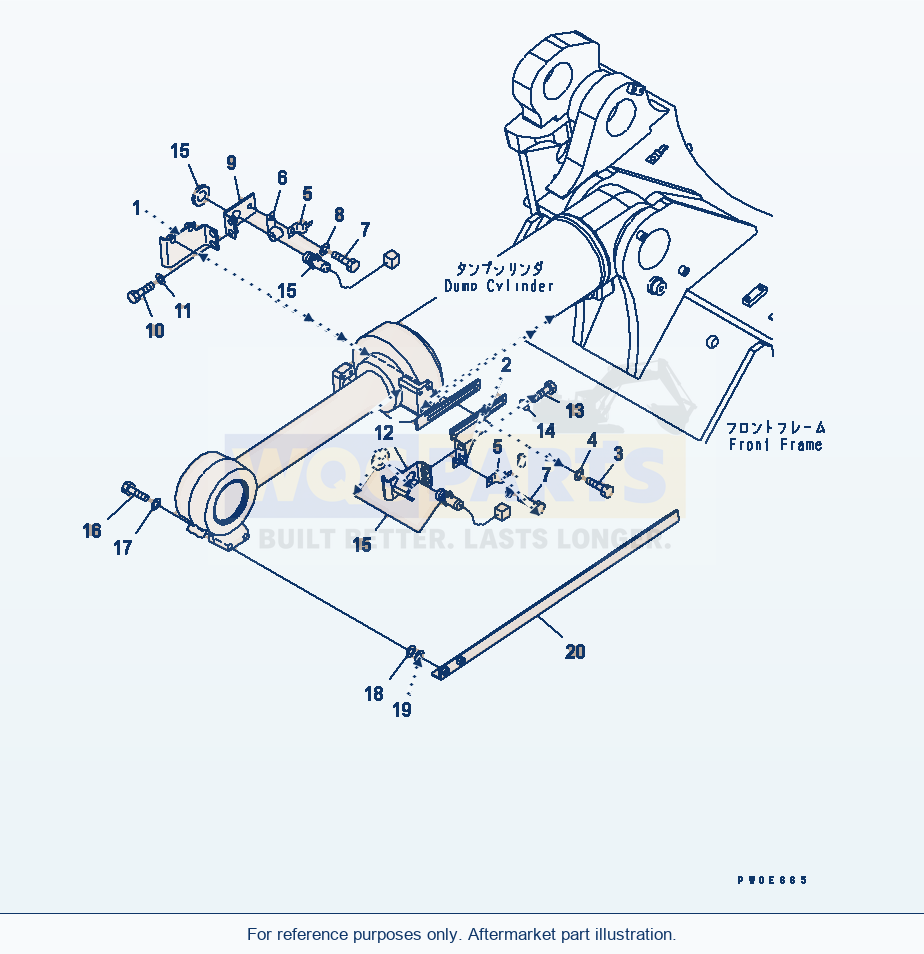 Komatsu WA470-5 Bucket Positioner (For E.P.C Lever) parts diagram