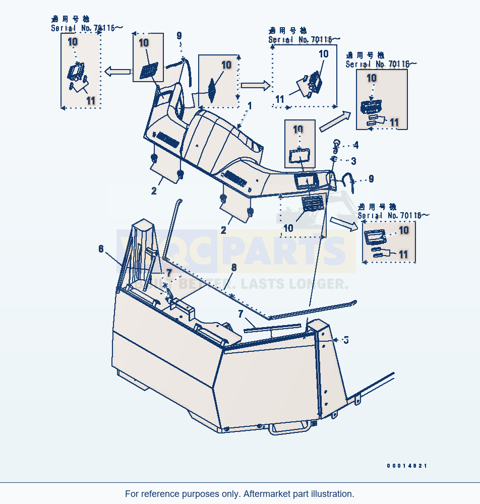Komatsu WA470-5 Compartment (Cab Accessory) parts diagram