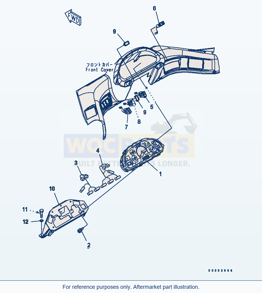 Komatsu WA470-5 Compartment (Main Monitor) parts diagram