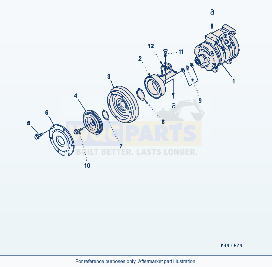 Komatsu WA470-5 Compressor Ass'Y (Inner Parts) Serial 70001-UP parts diagram