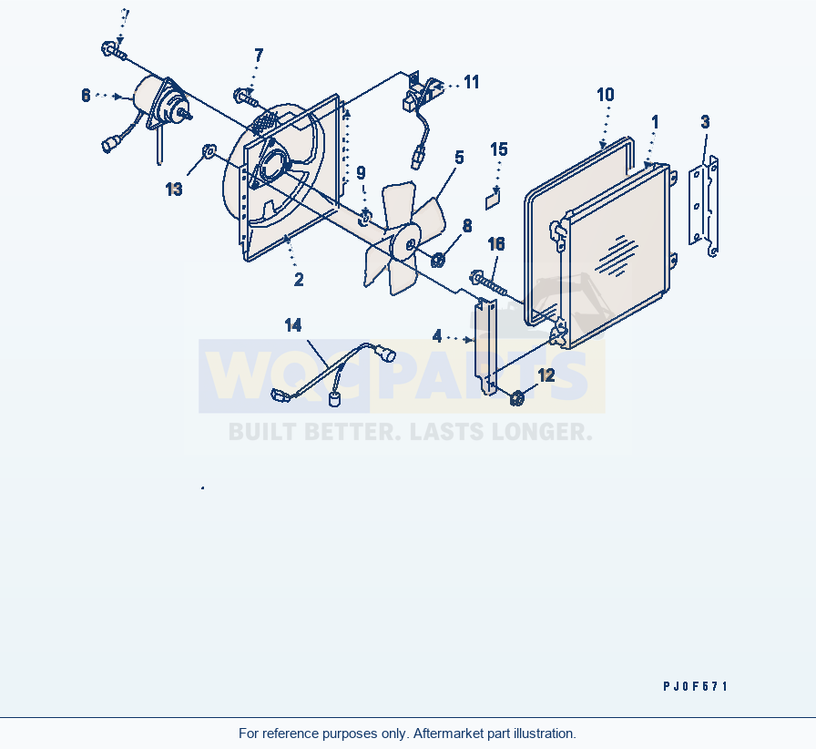 Komatsu WA470-5 Condenser Ass'Y (Inner Parts) parts diagram