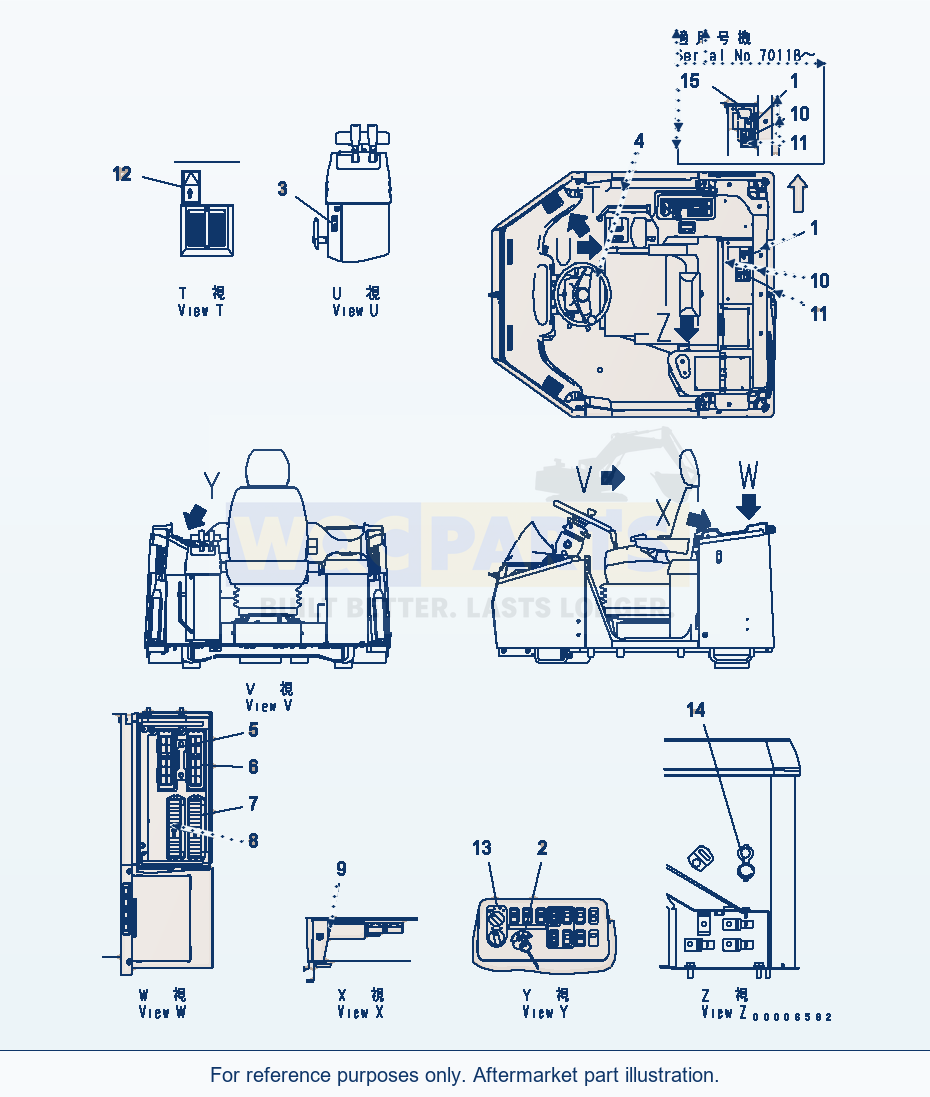 Komatsu WA470-5 Floor Decal (French) parts diagram