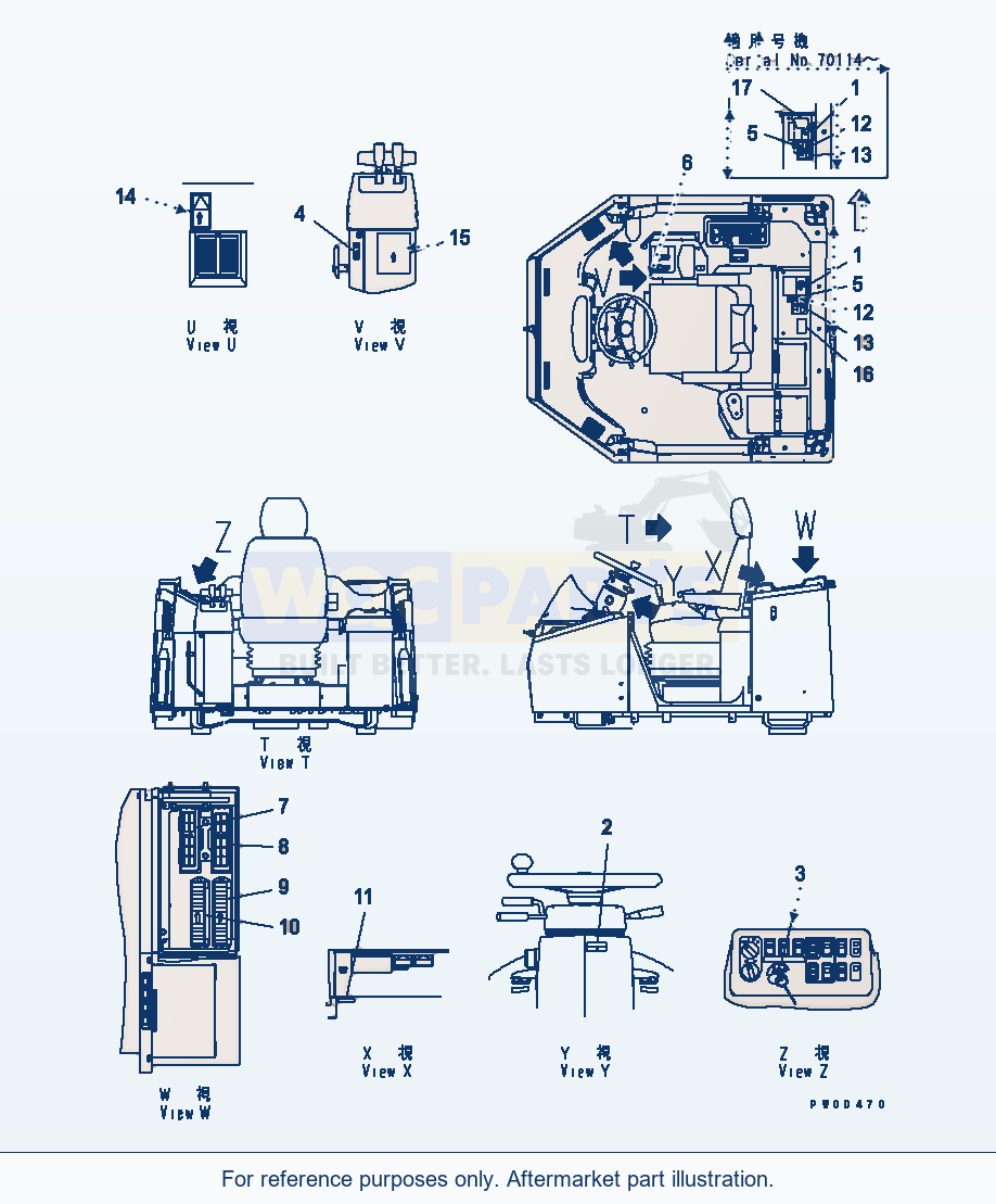 Komatsu WA470-5 Floor Decal (Japanese) parts diagram
