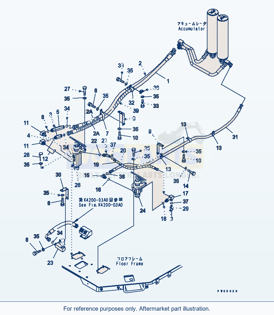 Komatsu WA470-5 Floor Frame(Brake Floor) parts diagram