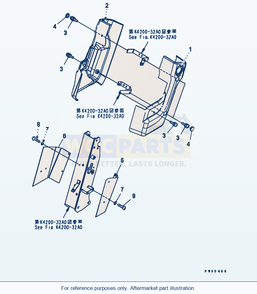 Komatsu WA470-5 Floor Frame (Cover) Serial 70001-UP parts diagram