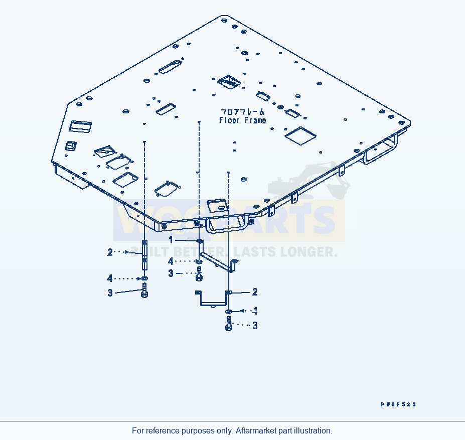 Komatsu WA470-5 Floor Frame (Duct) (Air-Conditioner Less) parts diagram