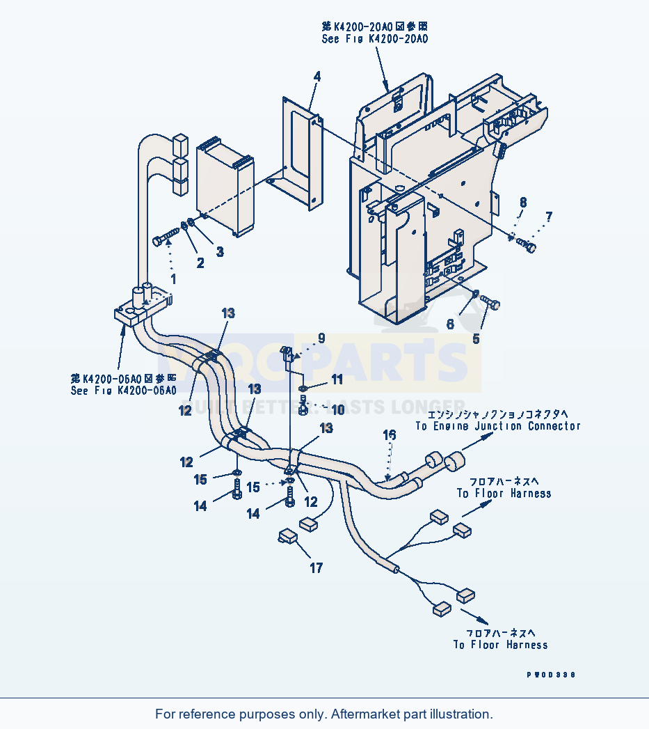 Komatsu WA470-5 Floor Frame (Engine Harness) Serial 70001-UP parts diagram