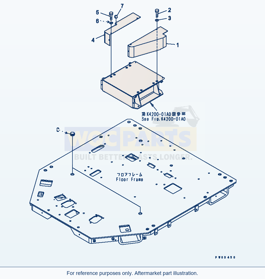 Komatsu WA470-5 Floor Frame (Floor Cover) Serial 70001-UP parts diagram