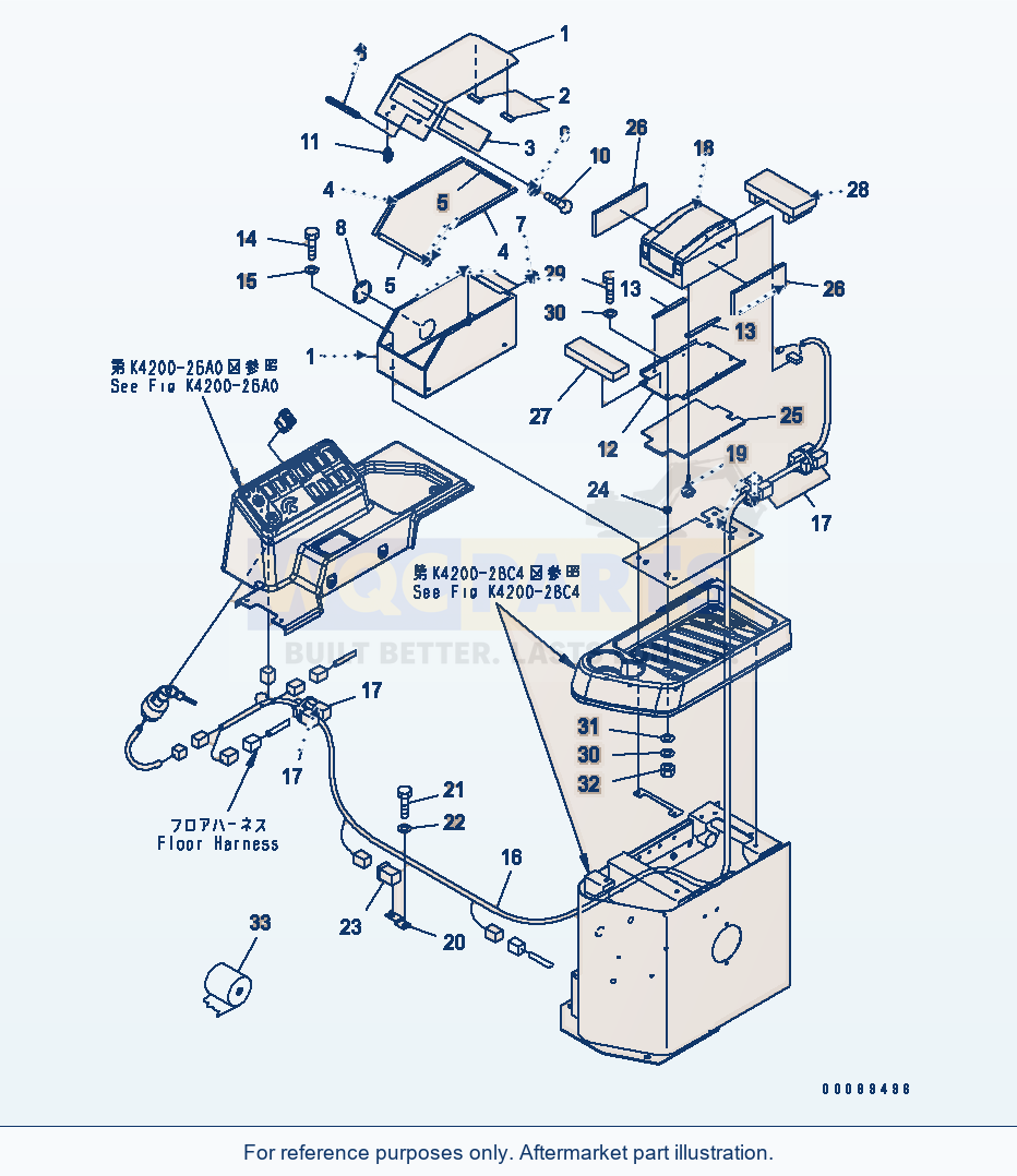 Komatsu WA470-5 Floor Frame (Load Meter Printer)(#70001-81469) parts diagram
