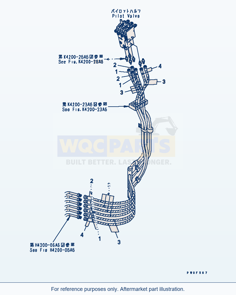 Komatsu WA470-5 Floor Frame (P.P.C Piping) (For 3-Spool Valve) parts diagram