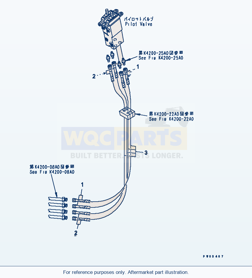 Komatsu WA470-5 Floor Frame (P.P.C Piping) Serial 70001-UP parts diagram