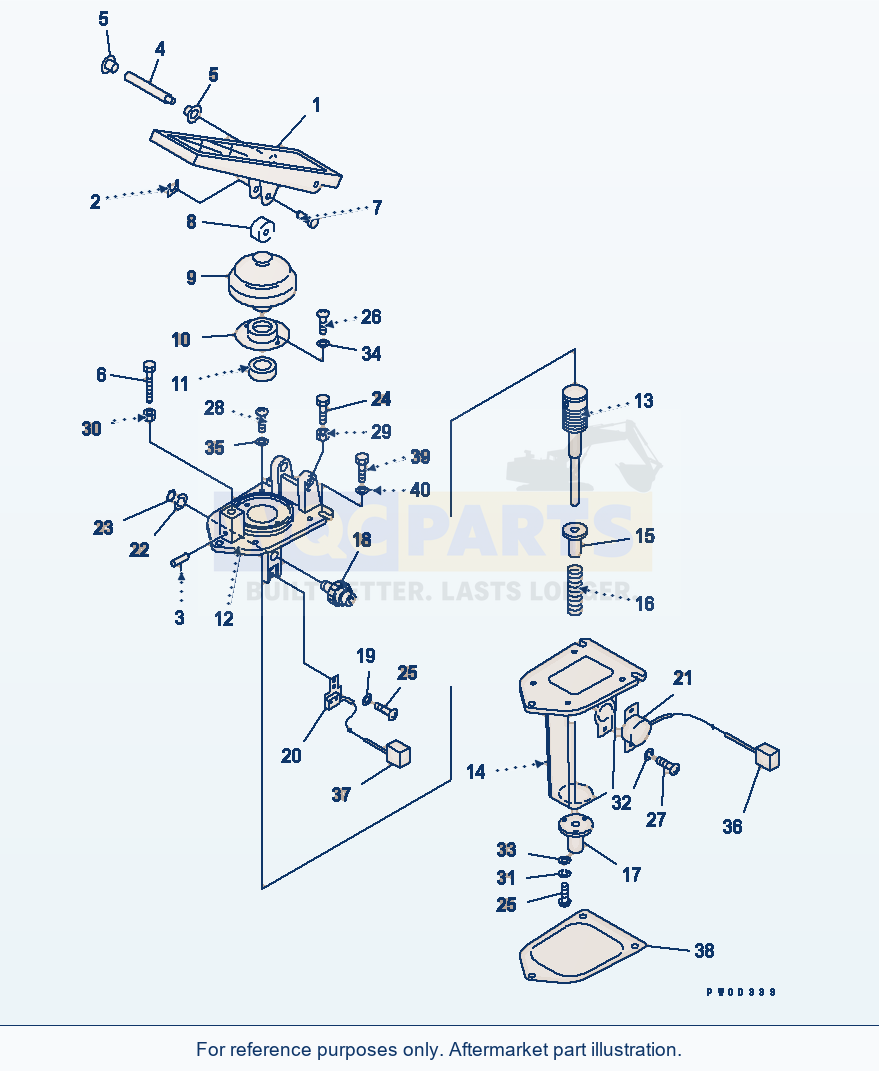 Komatsu WA470-5 Floor Frame (Pedal) Serial 70001-UP parts diagram