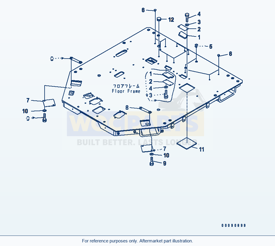 Komatsu WA470-5 Floor Frame (Plate) (For Canopy) (Except Japan) parts diagram