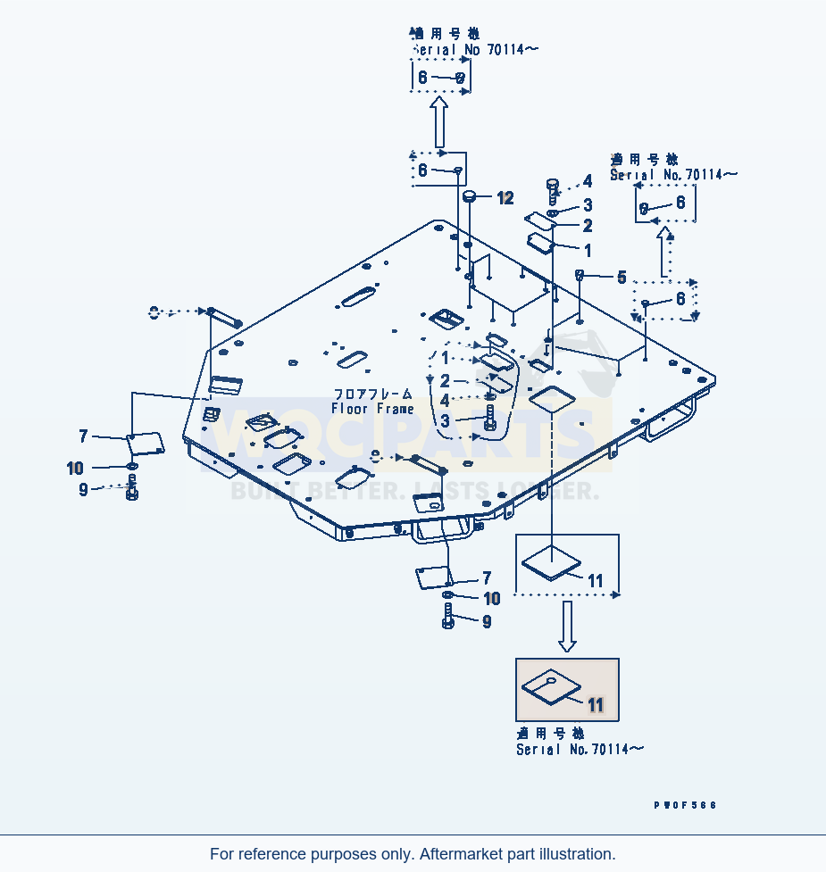 Komatsu WA470-5 Floor Frame (Plate) parts diagram