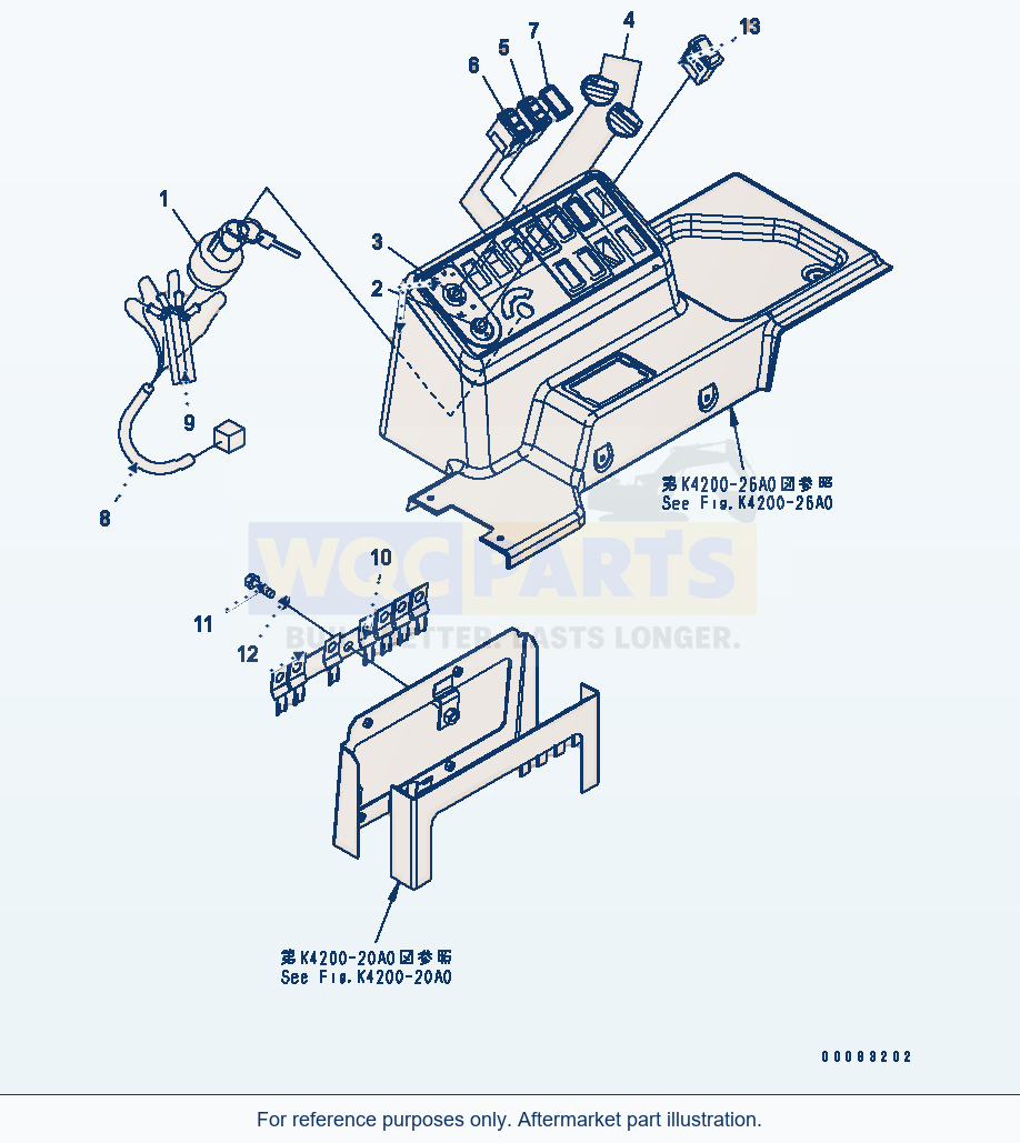 Komatsu WA470-5 Floor Frame (Switch Box) (For Low Idle Up) parts diagram