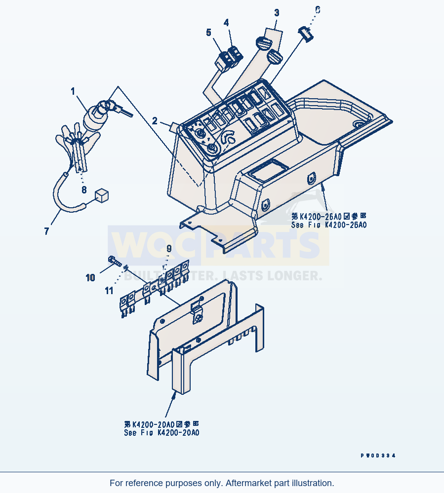 Komatsu WA470-5 Floor Frame (Switch Box) parts diagram