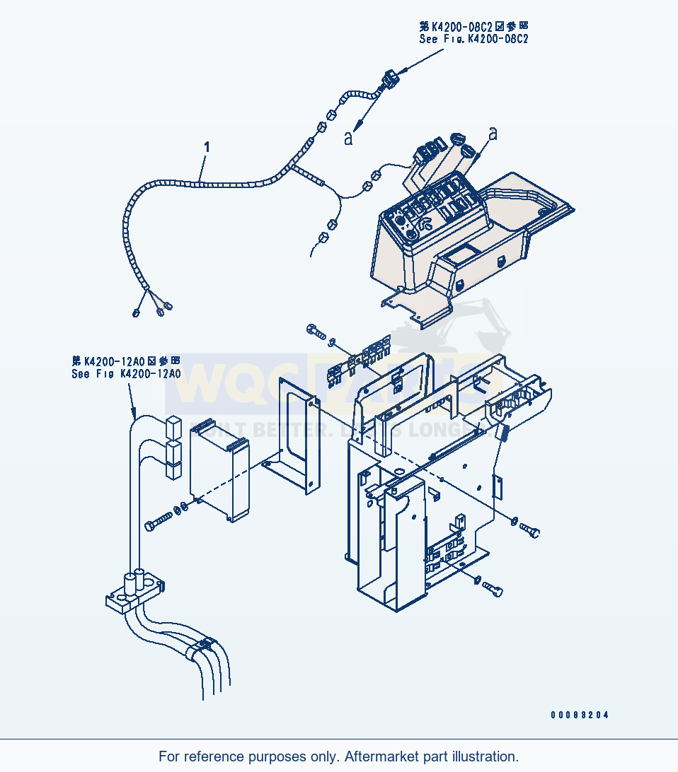 Komatsu WA470-5 Floor Frame (Wiring Harness) (Low Idle Up) parts diagram