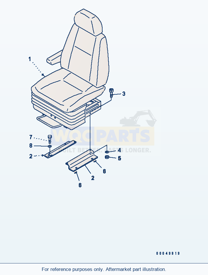 Komatsu WA470-5 Operator'S Seat (Isring Hausen) (For Joy-Stick) parts diagram