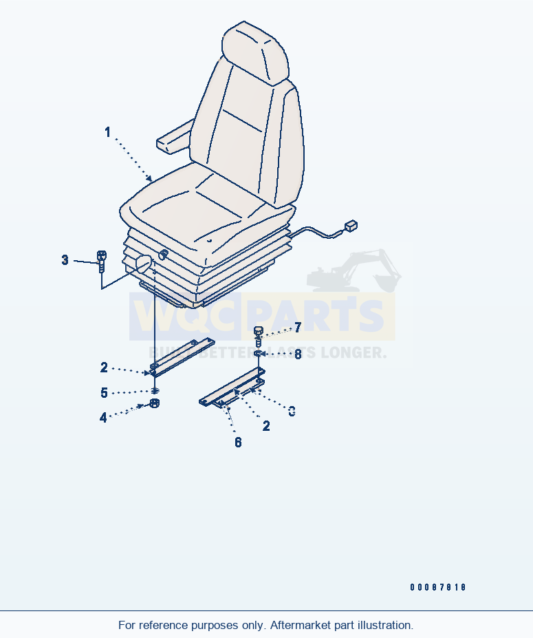 Komatsu WA470-5 Operator'S Seat (Kab) (For Joy-Stick) parts diagram