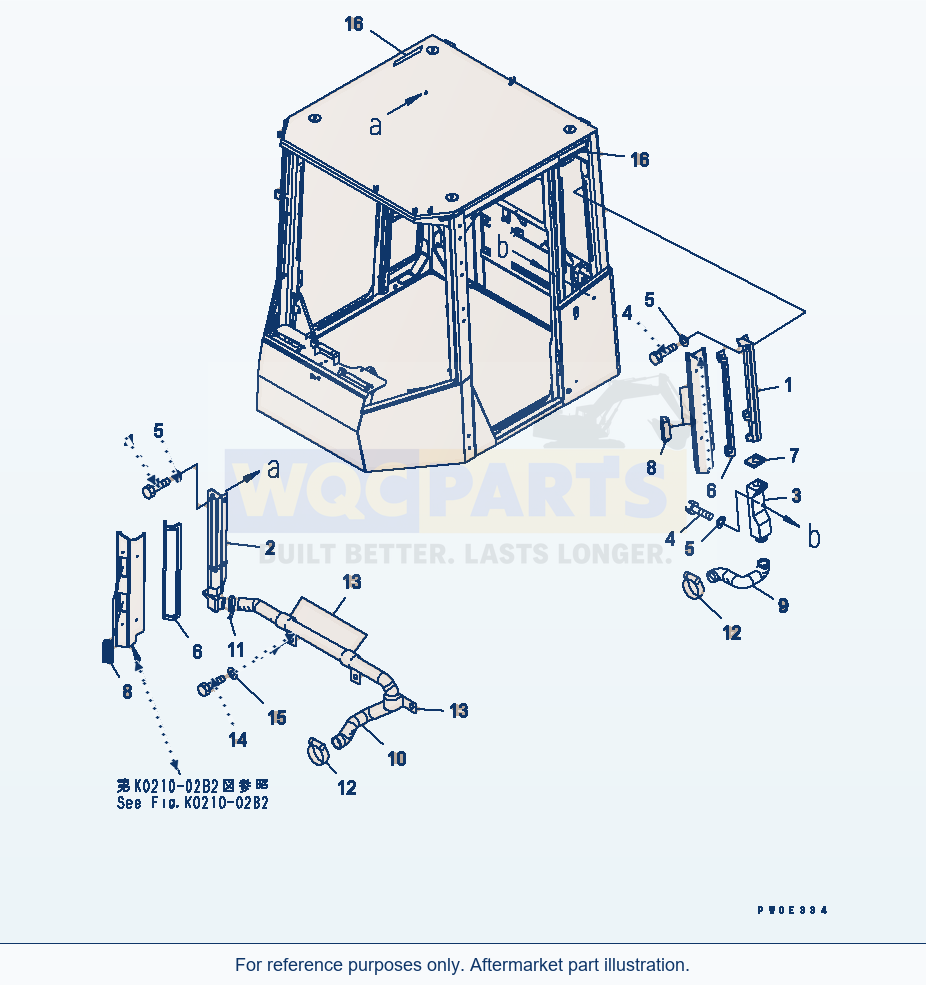 Komatsu WA470-5 Rops Cab (Air Con Side Duct And Plate) parts diagram