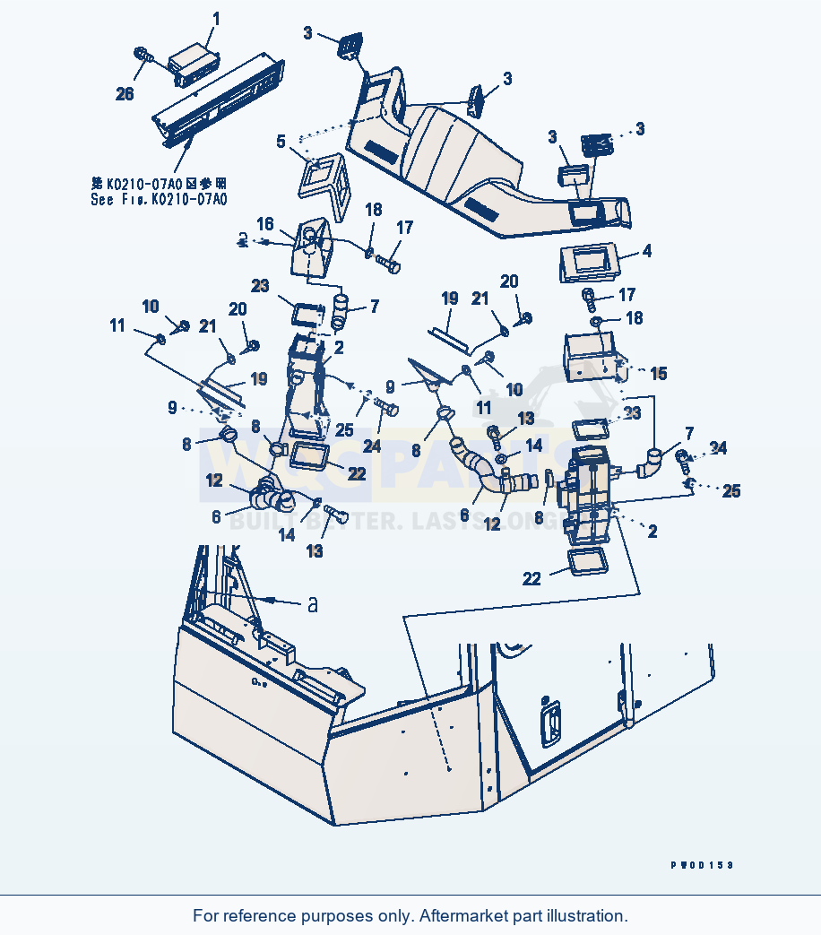 Komatsu WA470-5 Rops Cab (Air Duct) parts diagram