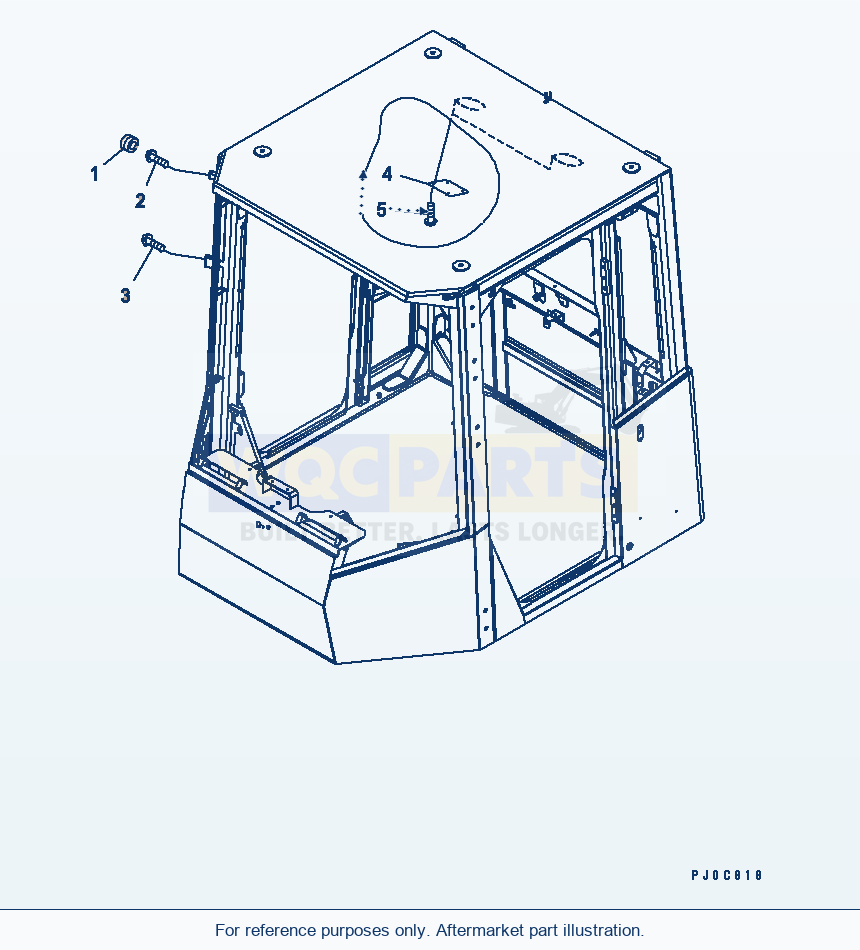 Komatsu WA470-5 Rops Cab (Cover) (Except Japan) parts diagram