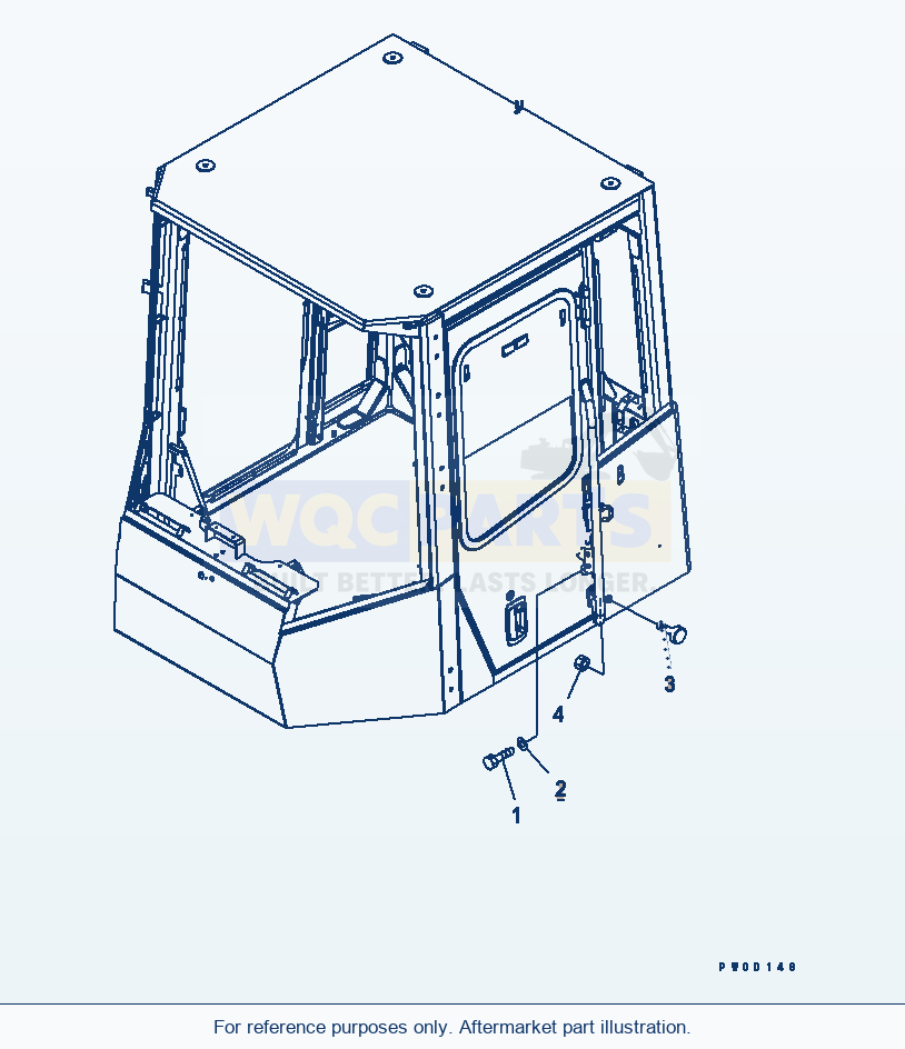 Komatsu WA470-5 Rops Cab (Door Mounting Parts) (Except Japan) parts diagram