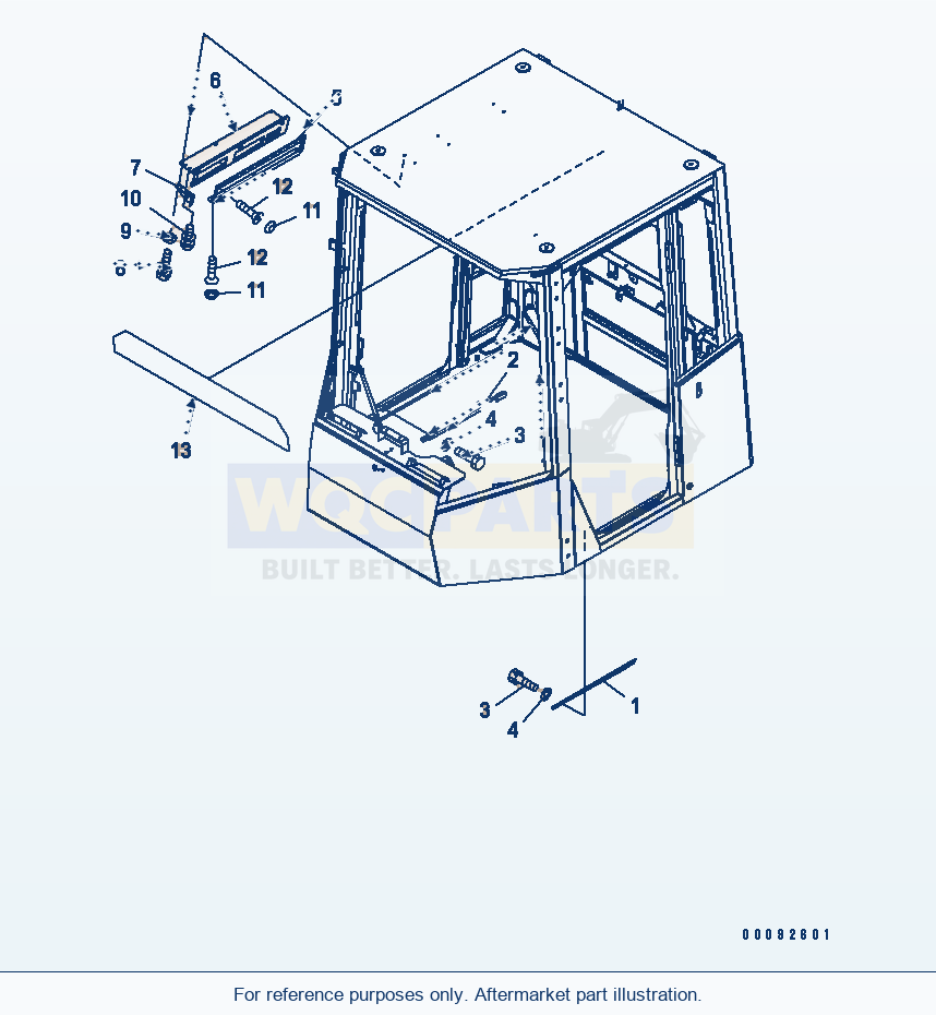 Komatsu WA470-5 Rops Cab (Door Related Parts) (Except Japan) parts diagram