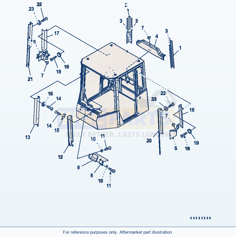 Komatsu WA470-5 Rops Cab (Inside Cover) (Except Japan) parts diagram