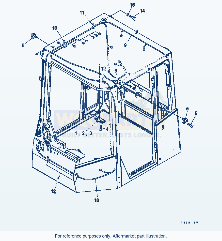 Komatsu WA470-5 Rops Cab (Room Lamp) parts diagram
