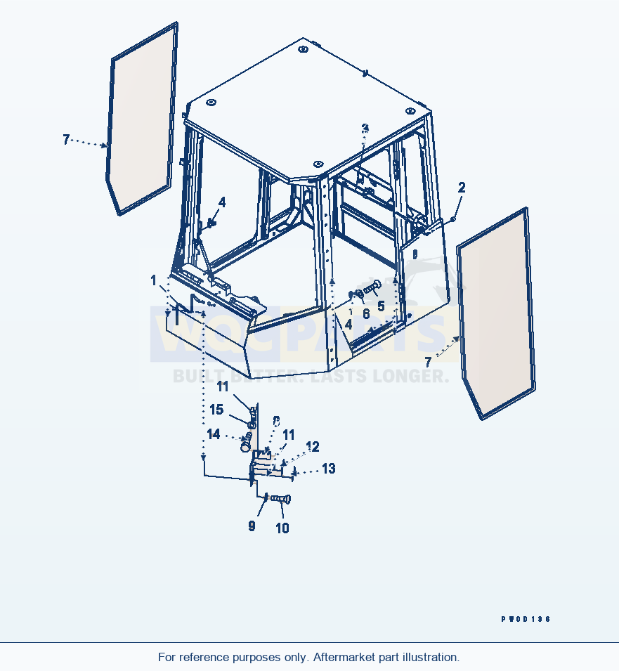 Komatsu WA470-5 Rops Cab (Window Washer) parts diagram