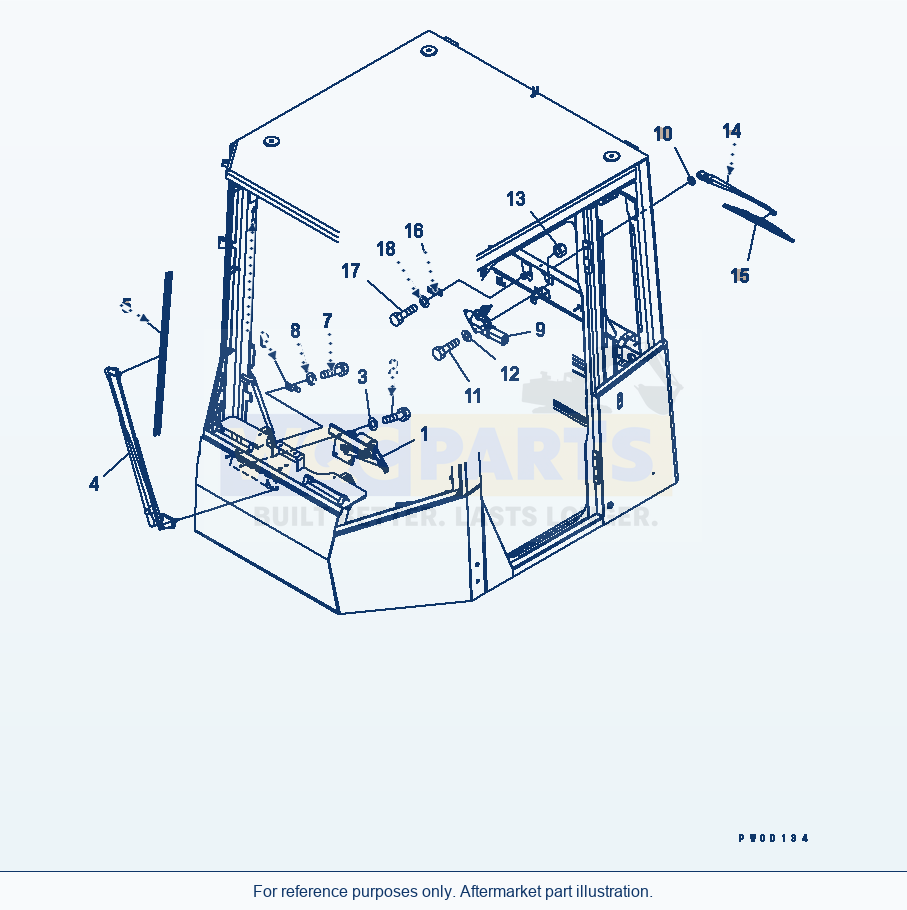 Komatsu WA470-5 Rops Cab (Wiper) parts diagram