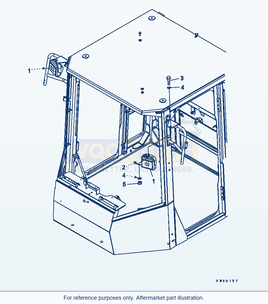 Komatsu WA470-5 Rops Cab (Working Lamp) Serial 70001-UP parts diagram