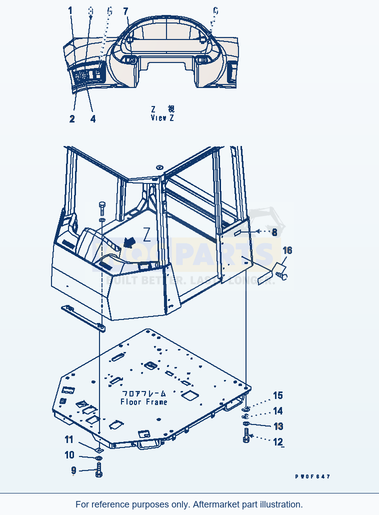 Komatsu WA470-5 Rops Canopy (Decal) parts diagram