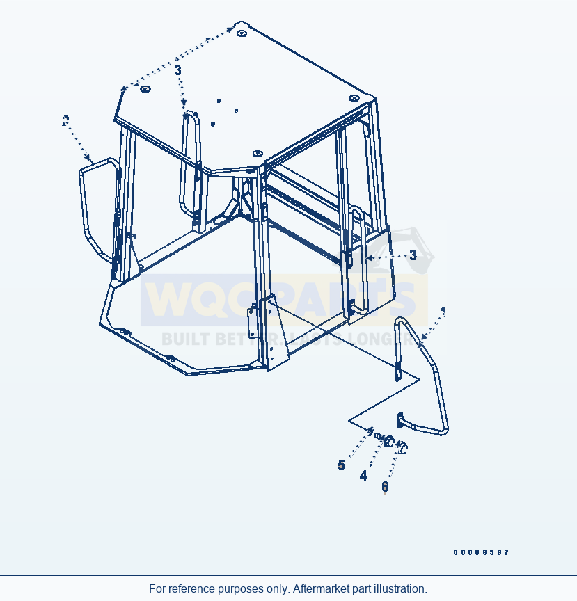 Komatsu WA470-5 Rops Canopy (Handrail) parts diagram