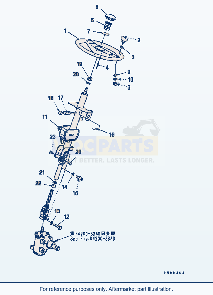 Komatsu WA470-5 Steering Wheel And Column (Wheel And Column) parts diagram