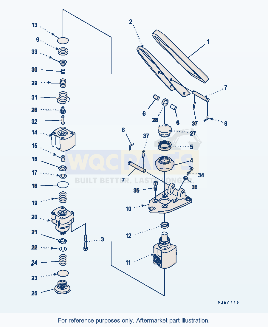 Komatsu WA470-5 Tandem Valve (Inner Parts) Serial 70001-UP parts diagram