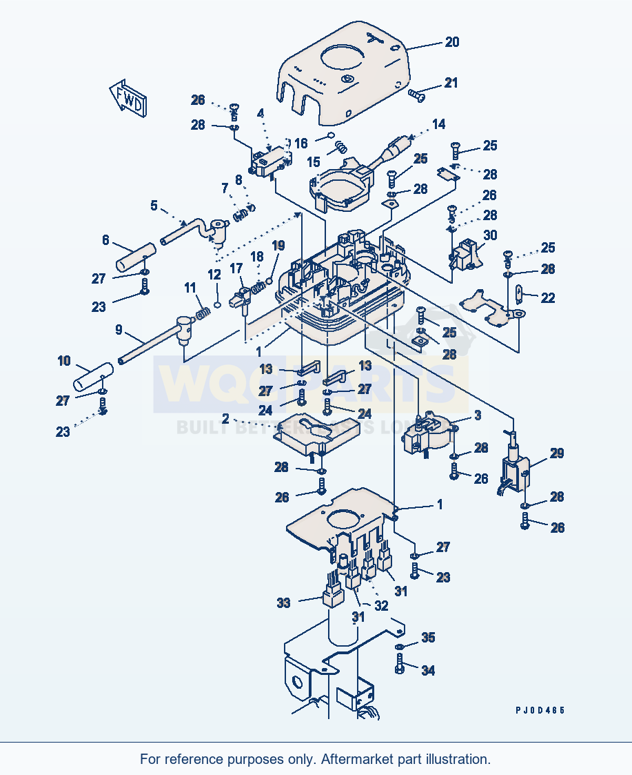 Komatsu WA470-5 Transmission Control Switch Serial 70001-UP parts diagram