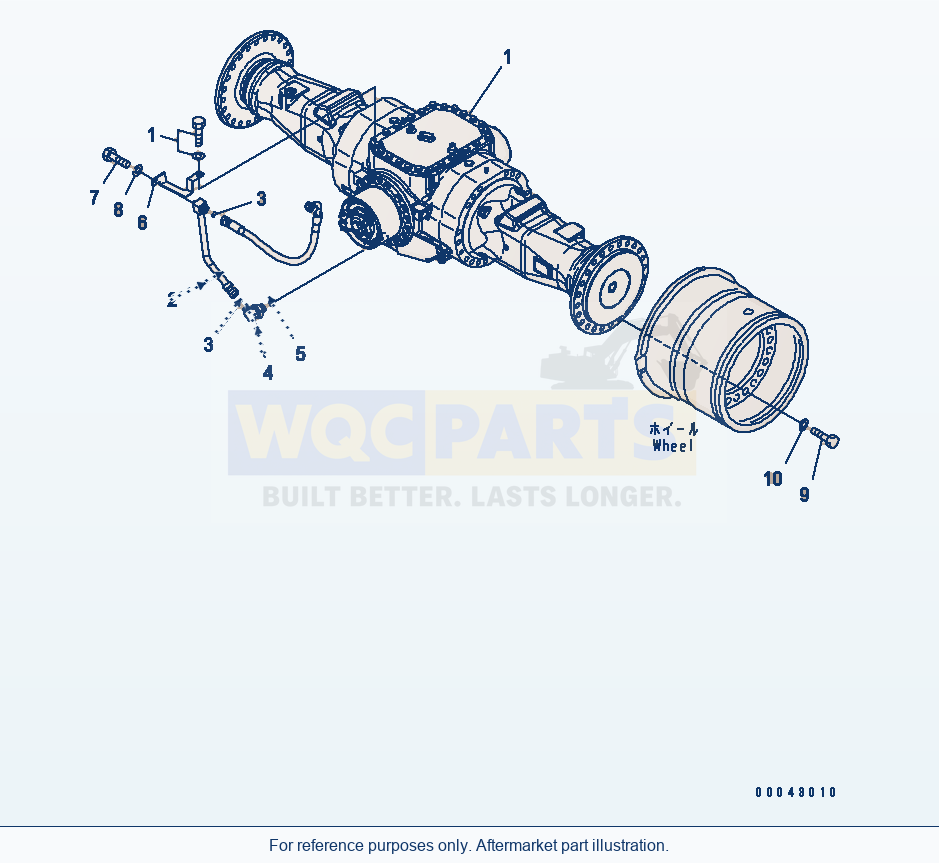 Komatsu WA470-5 Rear Axle Mounting (For Brake Cooling) parts diagram