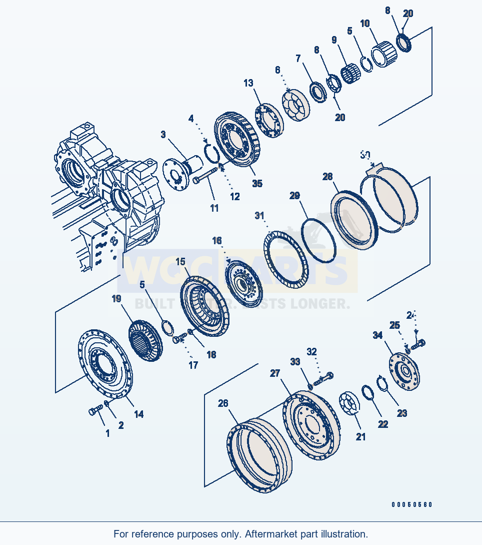 Komatsu WA470-5 Torque Converter (With Lockup) parts diagram