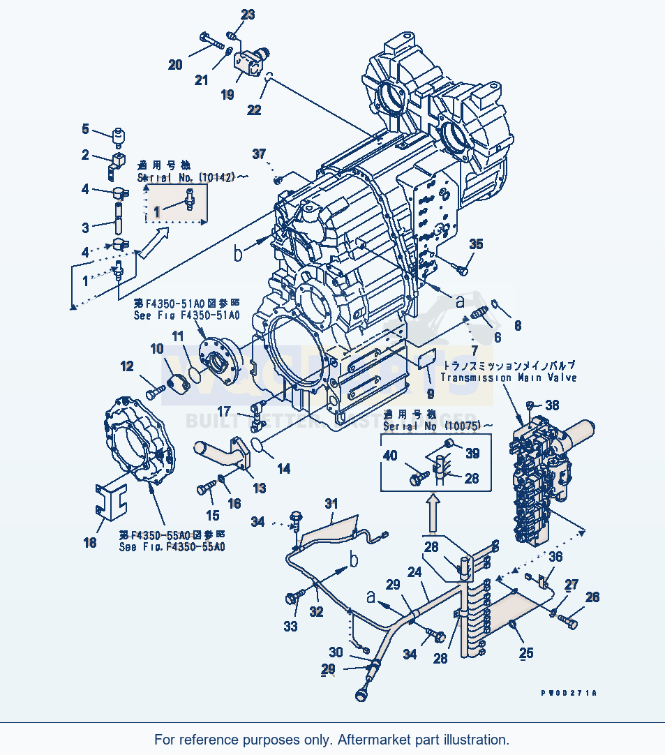 Komatsu WA470-5 Transmission (Accessory) (With Lockup) parts diagram