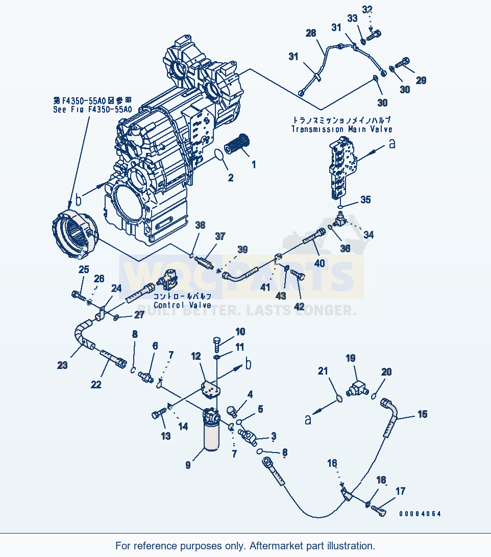Komatsu WA470-5 Transmission (Piping) parts diagram