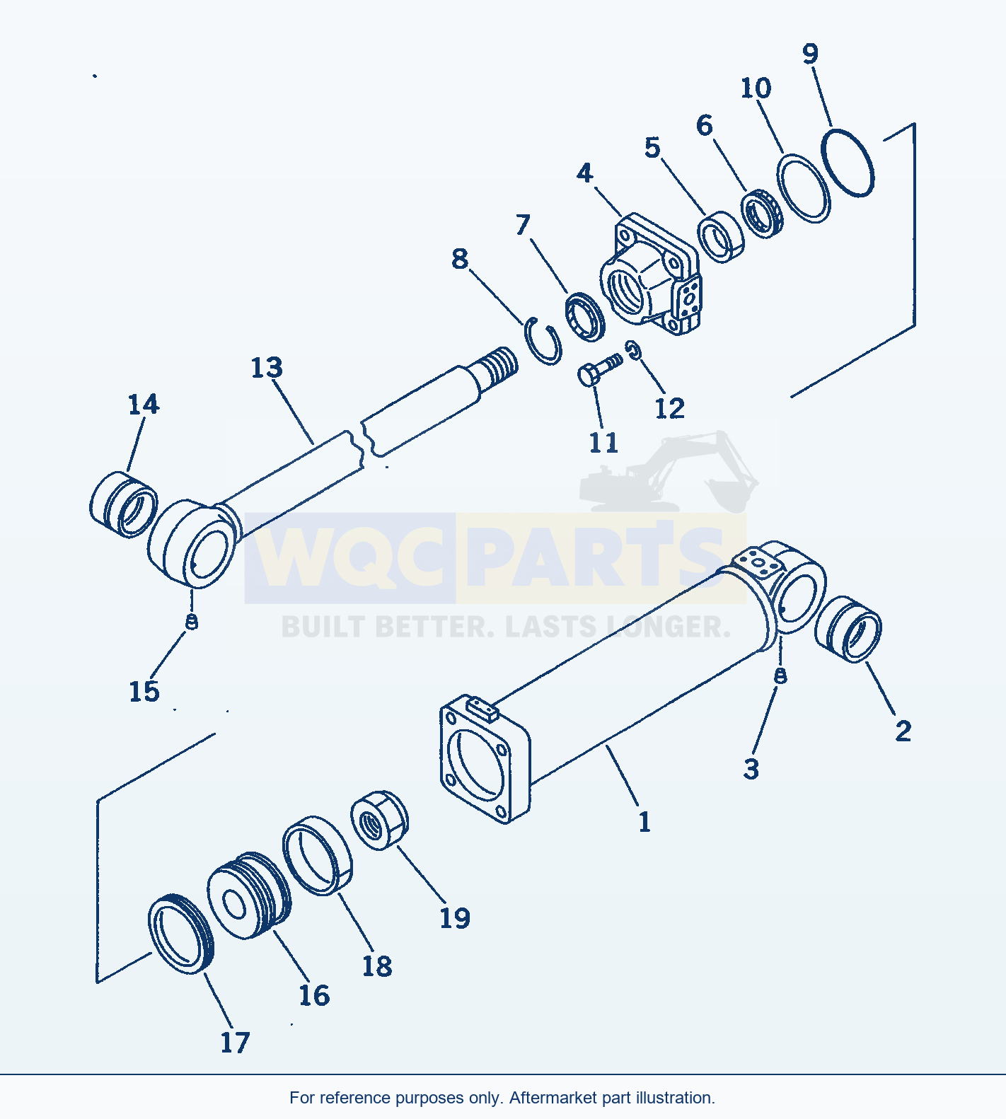 Komatsu WA470-5 Both Side Dump Cylinder parts diagram