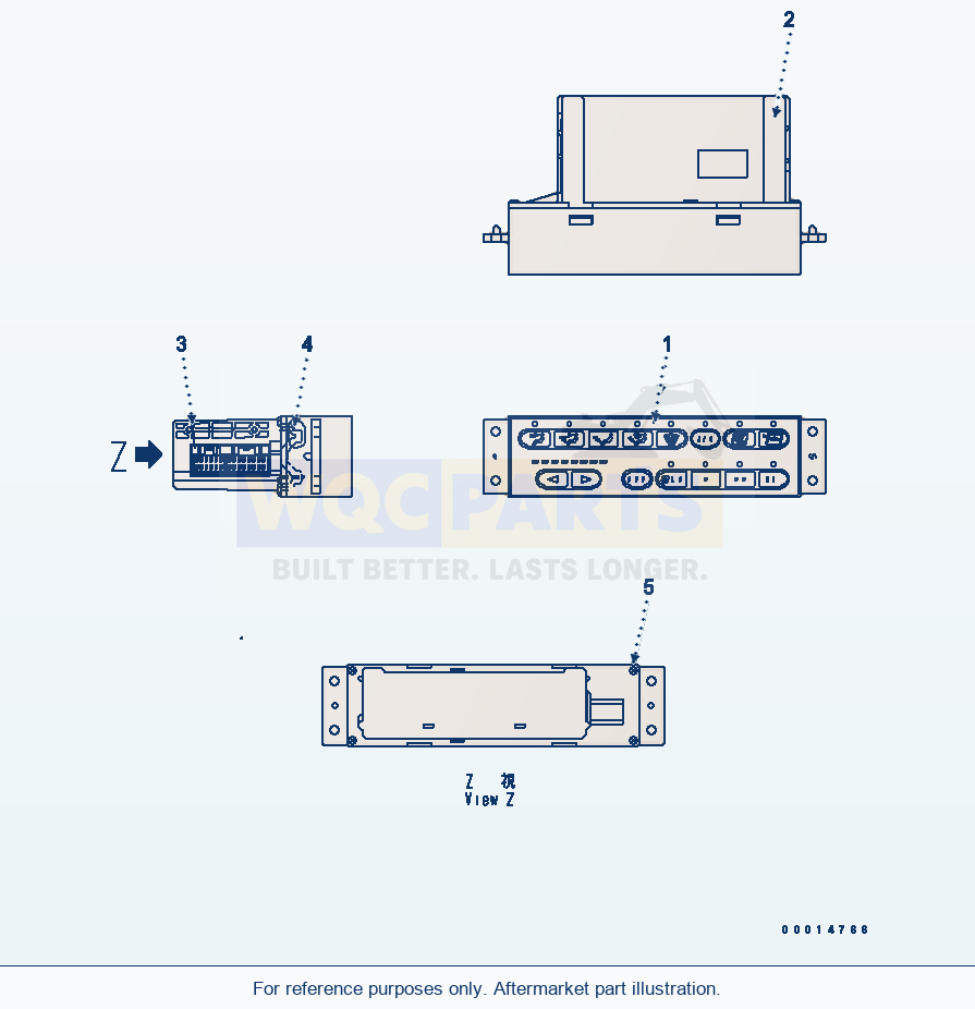 Komatsu WA470-5 Control Panel (Inner Parts) Serial 70001-UP parts diagram