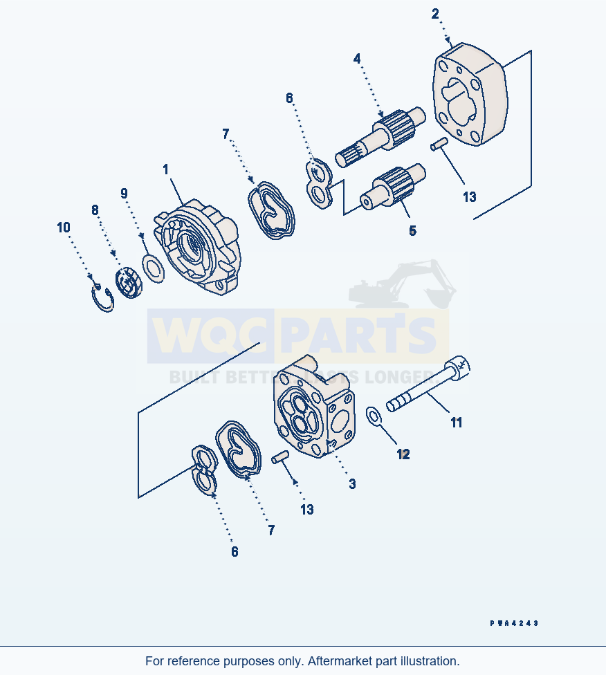 Komatsu WA470-5 Hydraulic Pump (For Emergency Steering) parts diagram