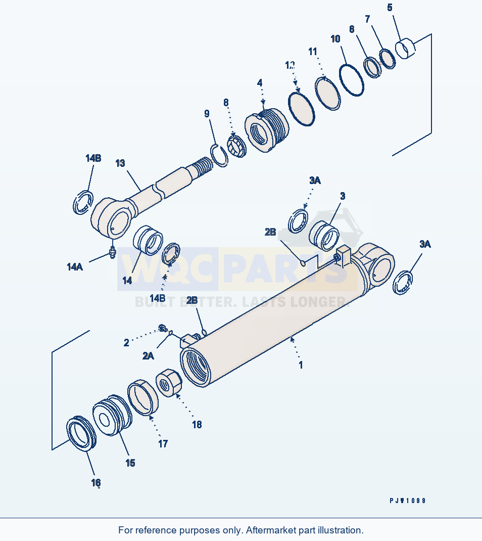 Komatsu WA470-5 Steering Cylinder (Inner Parts) parts diagram